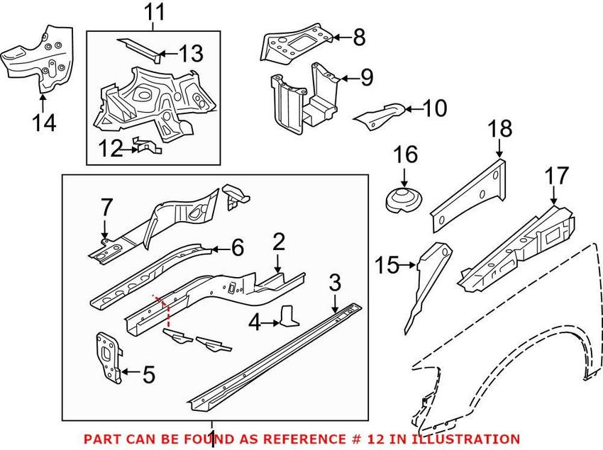 Audi VW Headlight Bracket - Front Driver Side 5N0803641A